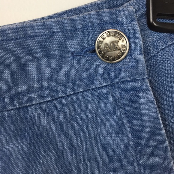Armani Exchange Vtg Blue Linen Wrap Skirt Small - Picture 3 of 6